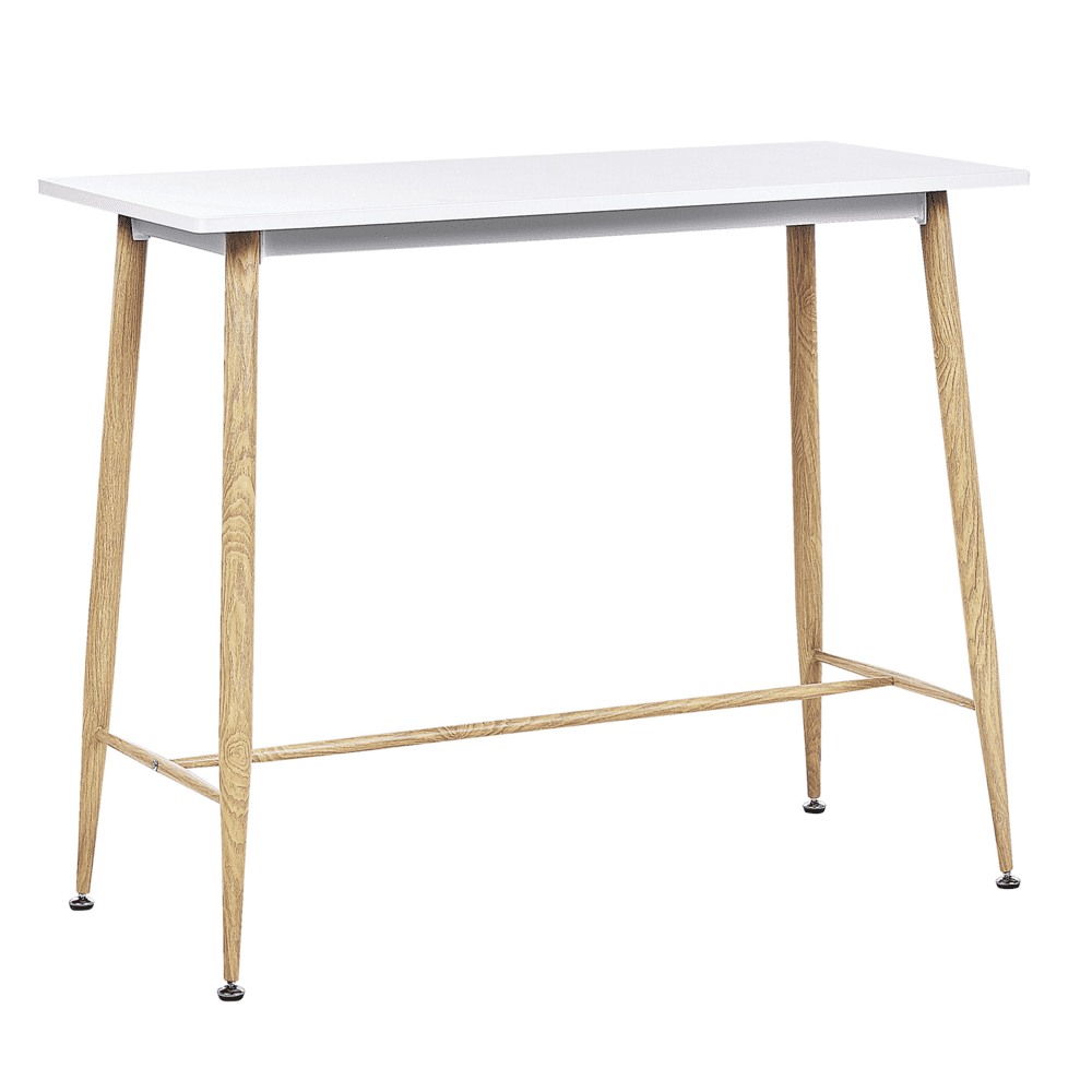 Beliani Barový stôl 90 x 50 cm biely a svetlý CHAVES